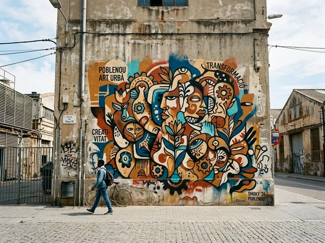 Zona de arte urbano en Murs Lliures Poblenou