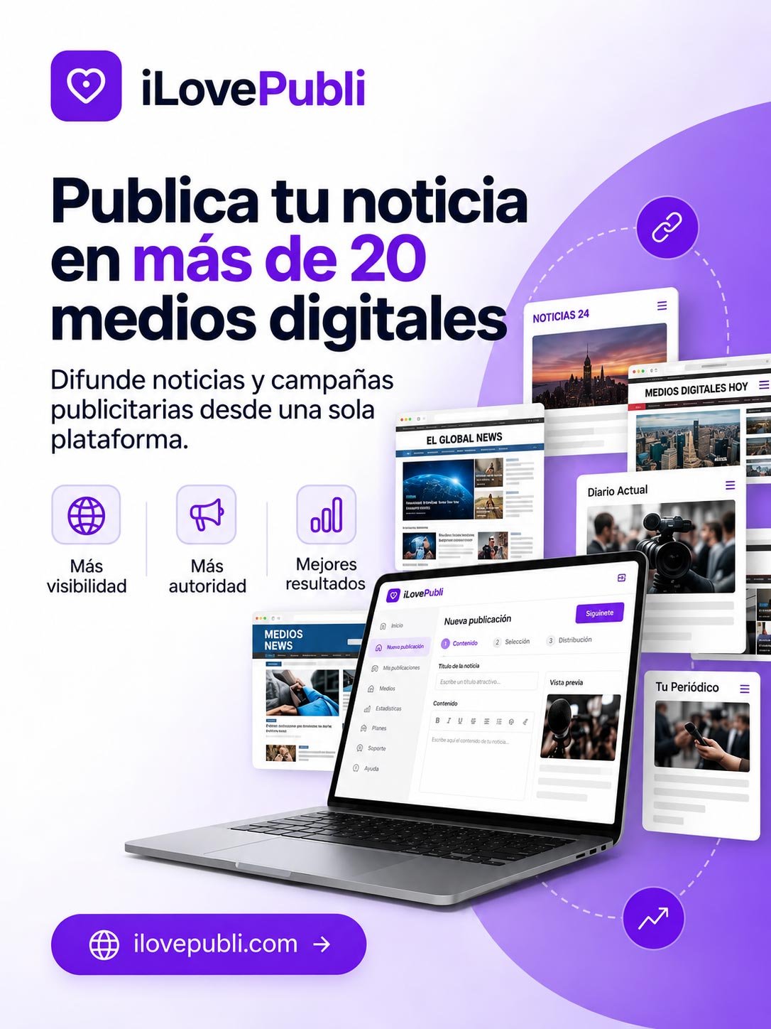 iLovePubli: Publica tu noticia en más de 20 medios digitales